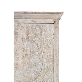 Giner y Colomer - Armoire en bois de manguier avec portes sculptées style ethnique, finition sable - Dimensions portes : 142x36 cm