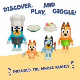 Bluey Pack de 4 Figuras La Familia en la Cocina BLU0630996189160