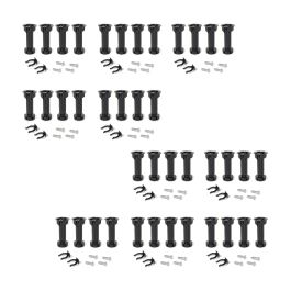 Emuca Lot de 10 kits de pieds de réglage pour meubles Bone, avec base pré-assemblée, hauteur 150mm, réglable 148-165mm, Plastique, Noir