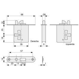 CERRAVAL Serrure de bureau Buro Cantos Redondos Mano Izquierda