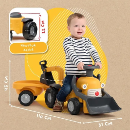 Falk Camion de chantier Marcel Excavadora Cargador Frontal Jaune Fabriqué en France 90% Plastique Recyclé à partir de 12 mois AAABZ44129