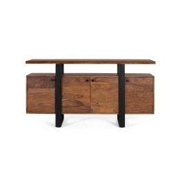 GINER Y COLOMER - Buffet 4 portes en palissandre avec pattes métal, couleur noyer - 175 x 45 x 90 cm Precio: 1619.988. SKU: B18SNVMZ5P