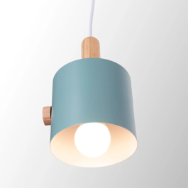 Lampe Suspendue "Scarlet" Métal et Bois Câble Réglable SKD-P1014-W