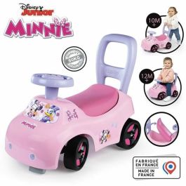 Smoby Porte-bébé 2 en 1 Minnie avec Boîte sous le Siège et Klaxon SMO3032160109689 dès 10 Mois Fabriqué en France