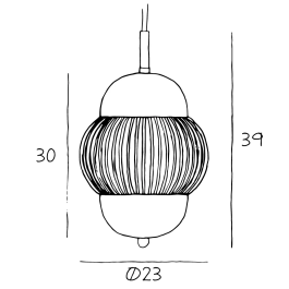 Lampe Suspendue "Shahin" 3xE14 Sans Ampoule