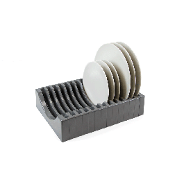 Emuca Kit de rangement pour assiettes, 13 assiettes maximum, Plastique, Gris antracite