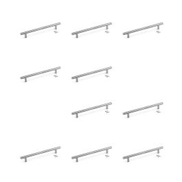 Emuca Lot de 10 poignées pour meubles Orlando, L178mm, entraxe 128mm, Acier, Nickel satiné