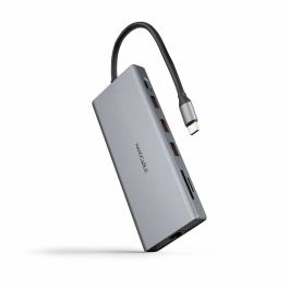 Hub USB NANOCABLE Hub 12en1 Gris 18 cm