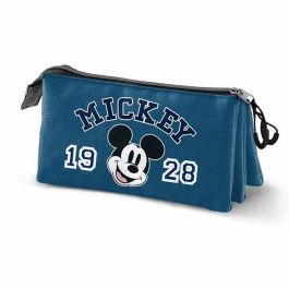 Trousse Fourre-Tout Triple Mickey Mouse Class Bleu 23 x 8 x 11 cm