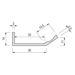 Trentadue Profil Tirador Aluminium Capri 2,70 Noir Bois pour Bois, Épaisseur Max. 30-32mm (Set de 2)