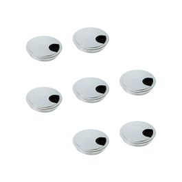 Emuca Lot de 7 passe-câbles circulaires, diamètre 80mm, à encastrer Zamak, Chromé,