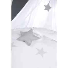 Roba - Little Stars - Matelas à langer 85 x 75 cm - Blanc étoiles grises - Polyester et coton