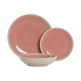 Assiettes Home ESPRIT Blanc Rose Grès 18 Pièces