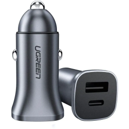 Ugreen Chargeur Voiture 30W, 2 Ports USB (USB-C et USB-A) pour Recharge Rapide, Protection Surcharge/Short-Circuit/Surchauffe, Design Compact Gris Precio: 22.59. SKU: B18YD4LJSQ