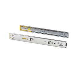 Emuca Lot de 5 jeux de coulisses pour tiroirs, roulement à billes, hauteur 45mm, profondeur 300mm, à sortie totale, avec push, fermeture amortie, zingué