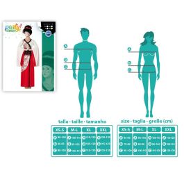 Costume Geisha Femme Adulte Rouge Taille XL, Japon, 2 pièces (Robe et Ceinture)