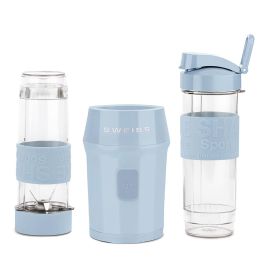 Mini licuadora - SUIZA - MOOV6 - 300 W - 570 ml - 2 botellas - Azul