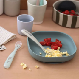 Beaba Set de 4 cuillères première alimentation Silicone souple Rainbow