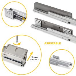 Emuca Kit tiroir en fil métallique et rack ajustable Quartz pour armoires, glissières extension totale et à fermeture douce, Module 70cm, Finition Titane