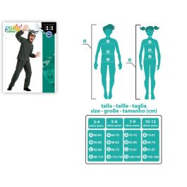 Déguisement Loup Garçon Enfant 7-9 Ans - Costume Carnaval Fantaisie Animal Forêt 3 Pièces (Cagoule, T-Shirt, Pantalon) Gris Polyester