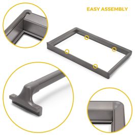 Emuca Kit de porte-pantalon à 7tringles et rack ajustable Quartz pour armoires, glissières extension totale et à fermeture douce, Module 60cm, Finition Titane
