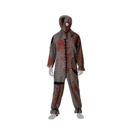 Déguisement Homme Adulte Voodoo Puppet Gris avec Masque Fermé en Polyester pour Halloween, Taille M-L