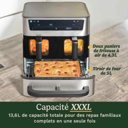 Cuisinart Friteuse à air AFT13XSSE 13,6L Double réservoir + 1 tiroir Noir/Acier inoxydable 2400W