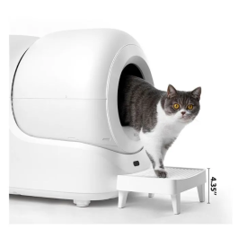 Petkit - Marche pour litière automatique - Compatible PURAMAX et PuroBOT - Confort pour chats âgés - Grille anti-dérapante et retient la litière - Blanc