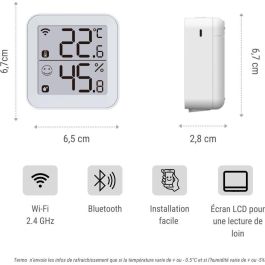 Konyks Termómetro e higrômetro Termo 2 Wi-Fi Grand Écran Blanc KON3770024338720