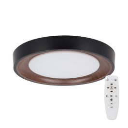 Plafonnier LED Décoratif 30W CCT 3000-6000K (Lumière Réglable) avec Télécommande, Finition Noire