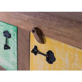 GINER Y COLOMER - Buffet 9 tiroirs en bois de manguier massif multicolore - 180 x 40 x 90 cm