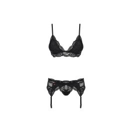 Ensemble de Lingerie en Dentelle Obsessive 810-SEG-1 Noir L/XL