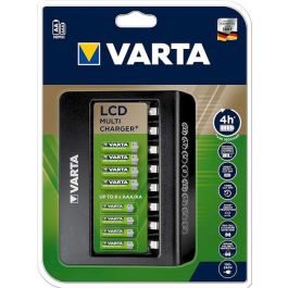 VARTA LCD Multi Charger+ - Chargeur de piles avec écran LCD pour piles AA et AAA NiMH - Recharge rapide 4h - Protection court-circuit - Noir