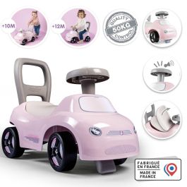 Smoby Porte-bébé 2 en 1 Auto Pink SMO3032160109672, 10 mois et +, Klaxon, Fabriqué en France