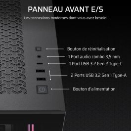 Boitier PC - CORSAIR - 3500X RSR ARGB Tempered Glass Mid-Tower - 3 ventilateurs ARGB a rotor inversé - Noir