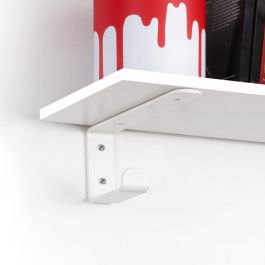 Emuca Jeu de supports pour étagères en bois Shelf avec cintre intégré, Acier, Peint en blanc