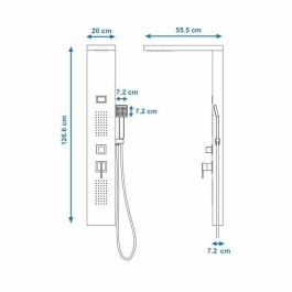 Edouard Rousseau Colonne de douche hidromasaje noire Torquay ROU3047404021894 Écran LED