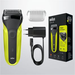 Braun 81702940 Series 3 - Rasoir électrique à grille 3 têtes, Noir et Vert, Rechargeable sur secteur/batterie, Imperméable, avec tondeuse