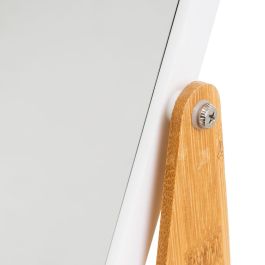 Miroir Grossissant Blanc Naturel Bambou Verre polystyrène 16 x 10 x 24 cm