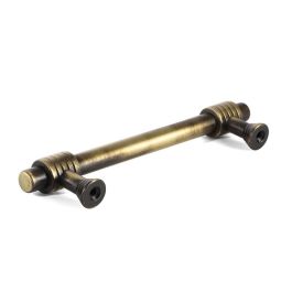 HERRAJES ALK Tirador Zamak Bru Negro y Cuero