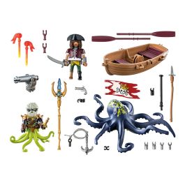 Playmobil 71419 Piratas Poulpe Géant - Jeu de pirates avec monstre, canon, à partir de 4 ans