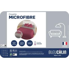 Couette microfibre - 240 x 220 cm - BLEU CALIN - Chaude - 400 g/m² - Bicolore Bourgogne / Poivre