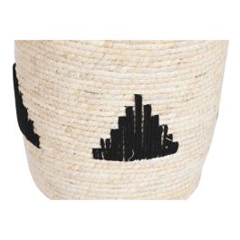 Lot de paniers Home ESPRIT Noir Gris Naturel Herbier marin Boho 33 x 33 x 40 cm 3 Pièces (2 Unités)