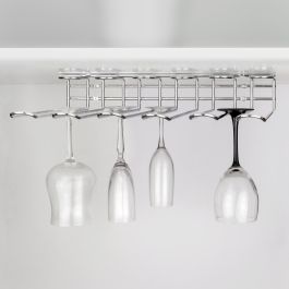 Emuca Porte-verres pour meubles Supra 5 rangées, longueur 320mm, Acier, Chromé