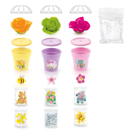 Canal Toys So Slime - 3 Pots Slime Fleur avec Arôme, Décorations et Charms pour Créations, Jeu pour Enfants 6+ Réf. SSC 418