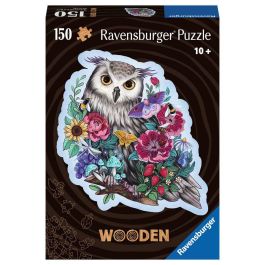 Ravensburger Puzzle Bois Forme 150 Pièces Hibou Floral RAV4005556175116