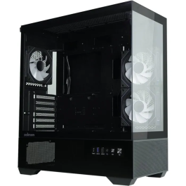ZALMAN CHRONIX V2 ZM-CHROV2BK - Boîtier PC Moyen Tour ATX Noir avec 3 ventilateurs A-RGB, vitres trempées latérale et façade, ports Type-C/USB 3.0