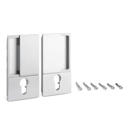 CERRAD/PICAP. MAGNETICOS Manille Wave pour Porte Coulissante avec Serrure Cylindrique Encastrée - Chrome Satiné, Noir Mat, Blanc Mat