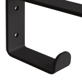 Emuca Jeu de supports pour étagères en bois Shelf avec cintre intégré, Acier, Peint en noir
