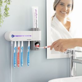 Stérilisateur Brosse à Dents UV avec Support et Distributeur de Dentifrice Smiluv InnovaGoods